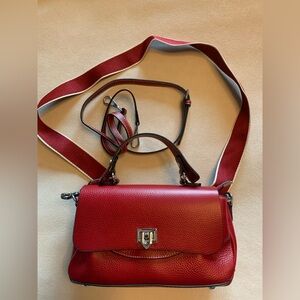 Sharp red crossbody bag with two straps